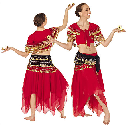 Belly Dance Coined Skirt/Shawl  Style #: 86905. Three rows of coins hip Skirt That Can Be Worn as a Shawl. Authentic and handcrafted(shown in picture over chiffon handkerchief skirt # 39769 - sold separately).Refer to our Modern Dance Shoes category for Belly-Dancing shoes and sandals.