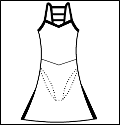 Ladder Back 2 Tone Cami Dress Lined Skirt W/ 2 Sid Style #: 8920. Ladder-Back Cami Dress With Lined Skirt And Attached Brief.