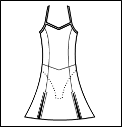 X-Back Halter Princess Split Front Dress W/ Attac Style #: 8922. Princess Halter Split-Front Dress With Attaced Briefs.