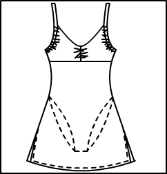 Pinch Front Shirred Armhole Dress w Brief Style #: 8923. Short Camisole Empire Style Dress.