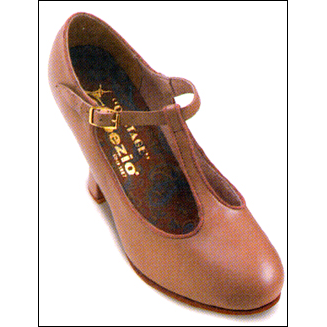 Capezio -3" Heel, T-Strap, Character Shoe Style #: 900. Classic closed toe with T-strap. Full grain leather upper. Leather sole and top lift. Fully leather lined. Cushioned suede Socklining. Extra sturdy full Breasted 3-Inch Heel for professional quality support.

*** Did you know? This shoe can also be made in variety of other leather and satin colors. $50.00 additional charge. Call for details ***