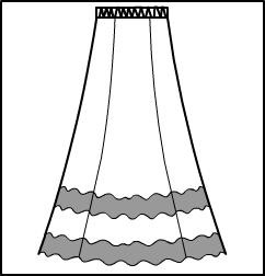 Long Flamenco Skirt Style #: 9100. Ankle Length Flamenco Skirt.Double Ruffle Buttom.Multi Panel Design For Flow Of Fabric.Elastic Waist.Due To High Yardage Of Fabric Used In This Style We Reccomend The Polyester Fabric Due to its Light Weight.