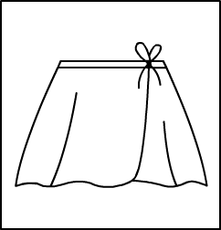 14 inch Wrap Skirt Style #: 9101. 14" Long Wrap skirt.
