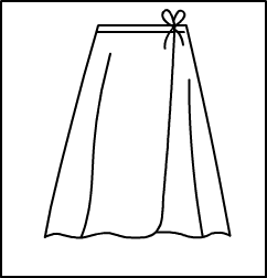 22 inch Wrap Skirt Style #: 9102. 22" Long Wrap Skirt.