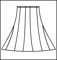 19 inch Gored Swing Skirt Style #: 9106. 19" Long,Multi Panel Gored Skirt.