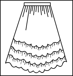 Can Can Skirt W/ 3 Layer Of Ruffles Style #: 9150. Can Can Skirt With 3 Layers Of Ruffles On The Underside.
