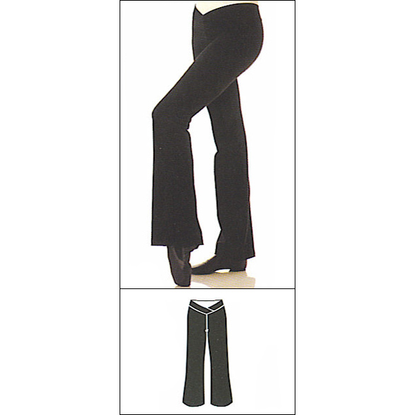 Ladies V-Front Jazz Pant Style #: BT-3422. Low rise,boot leg, jazz pants. V-Elastic waitband.comfortable,stretch cotton fabric.Ideal for dance,yoga or leisure. 
<li> Black color is in stock, please allow 2 weeks shipping for other colors.