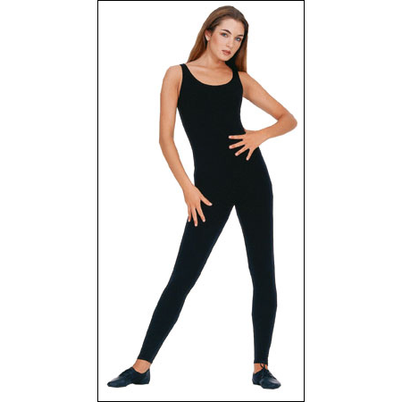 Ankle-Length Tank Unitard Style #: 313. Ankle-length unitard with scoop neck and scoop back. Stretch, comfortable cotton/lycra fabric. Ideal for dance, yoga, and leisure.

*** Black color in stock, please allow two weeks shipping on other colors ***