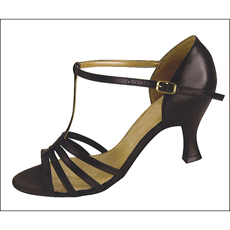 Elegant Strap Ballroom/Latin Sandal Style #: BR10. (STYLE # DS-BR-71)This elegantly designed latin sandal features T-strap styling which secures the forefoot straps. With a 2 1/2 Inch contoured heel, this shoe has a non-slip suede sole. It is cushioned and fully lined for comfort.