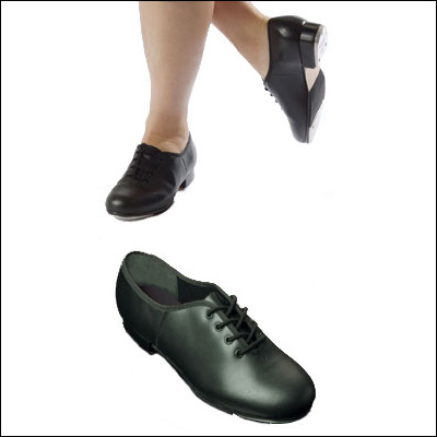 Capezio "Hoof Mastr"- Tap Shoe Style #: CG100. Leather upper with a stacked leather heel. Leather sole with rubber sole patch and TeleTone® Taps.<br>
Ladies Begin fitting with street shoe size.<br>
Men begin fitting two sizes up from street shoe size.