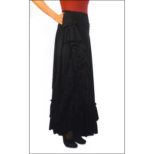 ''Carmen'' Flamenco Skirt By Sansha Style #: D0910. Classic flamenco skirt with elasticized waist. Small-34" long, Medium-37" long, Large-39" long.