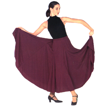 Multi Panels Long Skirt Style #: OS-SKIRT#2A. Skirt without ruffles. Extra long and flowy with 6 panels. Adjustable elastic drawstring waist.Ideal skirt for Flamenco,Ballroom,Liturgical,and many other uses.This skirt matches the tops and leotards in the liturgical category.Pet-32"long, Sml-34"long, Med-36"long, Large-38"long, X.Large and over-40"long.
<li> Non-stock item. Allow two weeks for shipping. If unable to wait two weeks please call to check availablity.<br>
<li> Can be made in other colors. Call to inquire about other fabric and color availabilties. Additional charges may apply.<br>