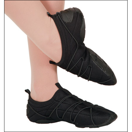 Capezio “Freedom” Dansleeker Style #: Free1. Form, function and freedom define this "Freedom" Dansleeker® by Capezio®. This incredibly lightweight, form fitting, revolutionary dance studio shoe has a multi-articulating split outsole and a molded Sponge EVA. The arch enhancing upper is made of padded stretch polyester with strategically placed, foot hugging elastics. The material is non-abrasive, versatile and flattering. This Dansleeker® is perfect for the dancer on the go; fold it or roll it, this shoe is compact enough to fit in your pocket.
<li> Pet = Shoe sizes 3-4.<br>
<li> Small = Shoe sizes 5-6.<br>
<li> Medium = Shoe sizes 7-8.<br>
<li> Large = Shoe sizes 9-10.<br>