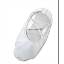 Capezio - Gym X-Gymnastic Slippers Style #: 106C. Perfect for gymnasts, this non-rubber soled shoe is machine washable and ideal for beam work. With a knit polyester upper, attached elastic straps, suede sole and insole, this shoe provides comfort and control.FULL SIZES ONLY.