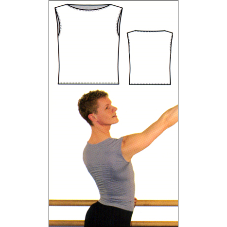 Harmonie-Men's Boat Neck Tee Style #: HM706/HM005. Harmonie- Muscle sleeve, high neck top. Waist length. Fitted stretch Cotton/Lycra fabric. Ideal for dancing or working out.