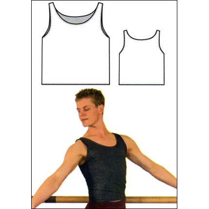 Harmonie-Mens Tank tee Style #: HM707. Harmonie scoop neck Tank Top. Waist length. Fitted stretch Nylon/Lycra fabric. Ideal for dancing or working out.