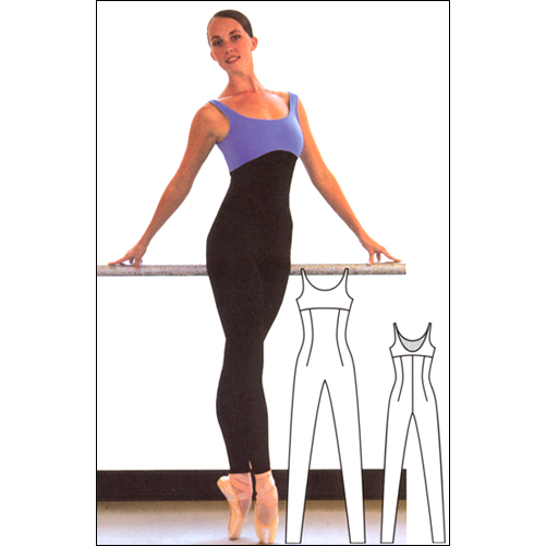 Two Tone Tank Unitard Style #: BT-379-BL. Tank Unitard with flattering under bust and princess seams.Ultra soft and stretchy Cotton/ Lycra fabric. Multi panel construction conforms better to the dancers body. Shelf bra lining.
<LI> Allow two weeks shipping for this item.