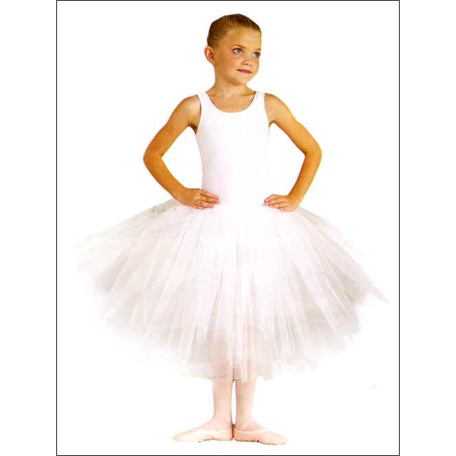 Tulle Net Skirt Style #: MS-4555. White 3 tier net skirt on elasticized waistband. 12"-15" long.<br>
<br>Shown in picture over Leotyard # 315-sold seperately. <li>
<br>Limited availability. Please allow 2 weeks for shipping. If unable to wait please call to check available stock.<li>