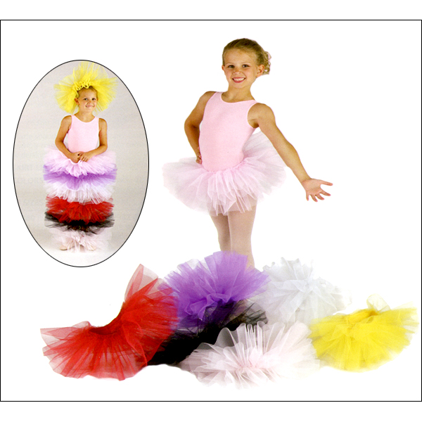 Net Tutu Band Style #: MS4904. Three-tier net tutu on matching elasticized waistband.<br>
<li>Child small fits 4/6 and 6x/7.<br>
<li>Child Medium fits 8/10.<br>
<li>Adults Small fits Child Large/XL and Small/Medium Adults .<br>
<li>Adults Large fits  Large/XL Adults .<br>
<li> Top Skirt Length:</b> SC-7", MC-8", SA-LA-9"<br>
<li> Shown in picture with Leotard #CL5409- sold seperately.<br>
<br>
<li>Limited availability. Please allow 2 weeks for shipping. If unable to wait please call to check available stock.<br>