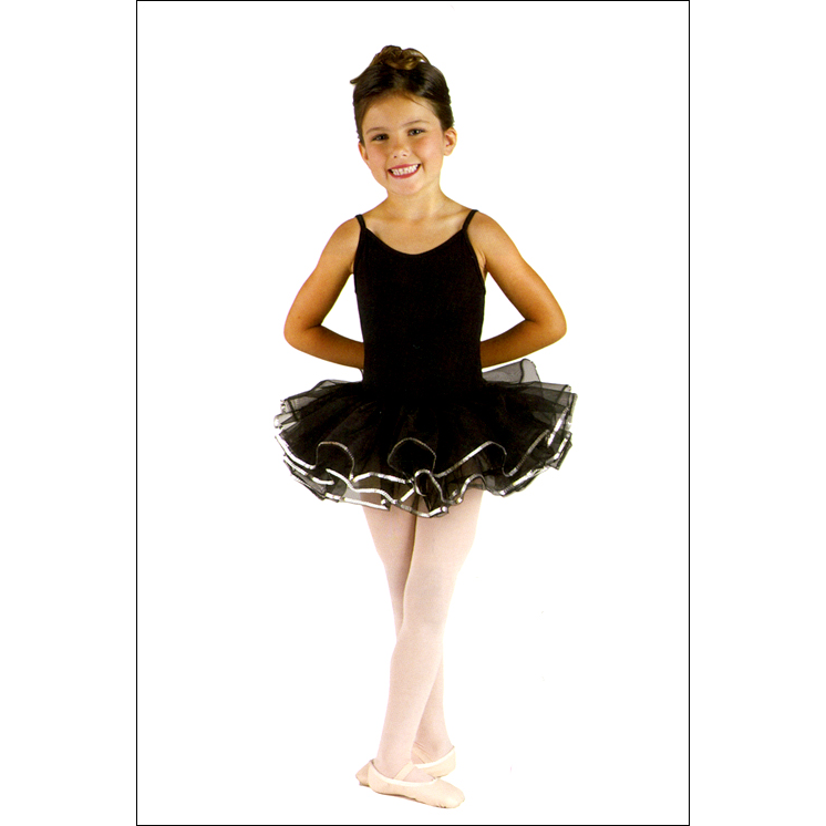 Tutu w/ Sequin Style #: DS-606CS. Tule on elasticized waistband. Edged with silver sequin.<br>
<br>
<br>Top Skirt Length:</b> SC , MC , LC".<li>
<br>Shown in picture over Leotard # 0210-sold seperately.<li>
<br>Limited availability. Please allow 2 weeks for shipping. If unable to wait please call to check available stock.<li> FINAL SALE
