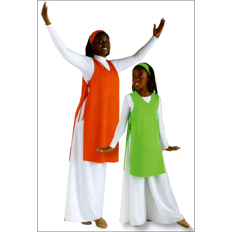 Bright Colored Praise Dance Ephod Style #: MS-71730. Stretch Pique V neck ephod with side ties. Fabric for hair included.<br>
<br>
<li>Shown in picture over Dress # 512-sold separately.<br>
<br>
<b>Limited availability. Please allow 2 weeks for shipping. If unable to wait please call to check available stock.<b/>