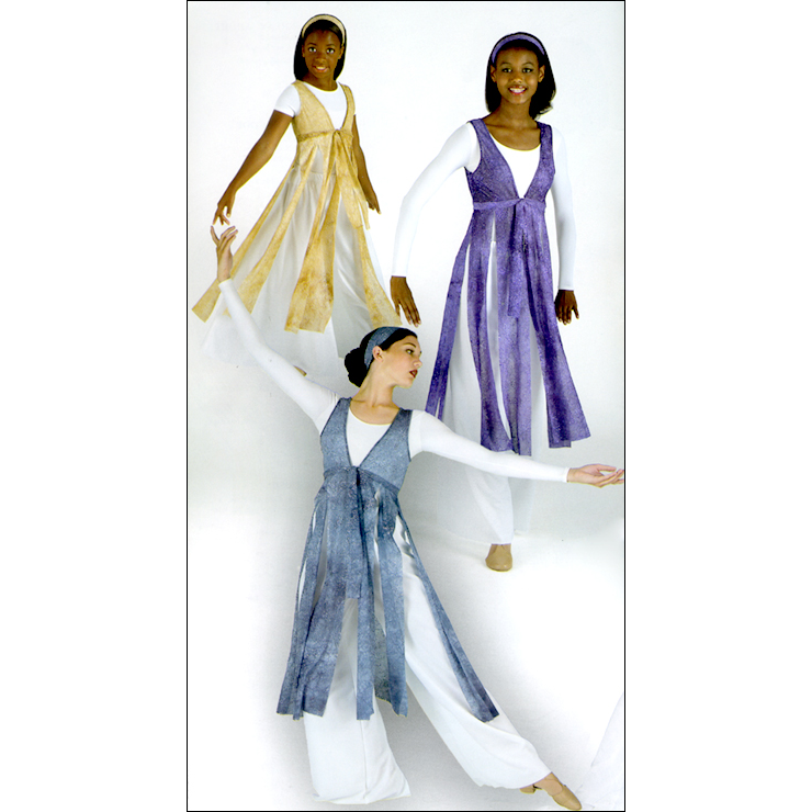 Sheer Multi-Print Tunic Overlay- Long Style #: MS-74739. Glitter tie-dye. Can be tied with "V" at front or back. Fabric for hair included.<br>
<br>
<br>
<li>Shown in picture over Dress style # 512-sold separately.<br>
<br>
<b>Limited availability. Please allow 2 weeks for shipping. If unable to wait please call to check available stock.<b/>