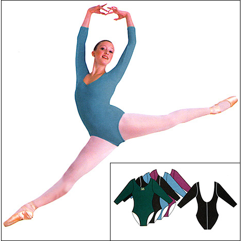 3/4 Sleeve Leotard Style #: P513. <li>Supportive and long lasting Microfiber fabric.<br>
<li>Low scoop back.<br>
<li>Adjustable drawstring bust detail.<br>
<li>Power mesh supportive built-in bra lining.<br>
<li>Higher cut thigh leads into the princess seams.<br>