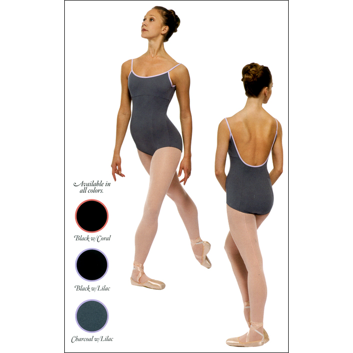Contrast Binding Camisole Leotard Style #: P473. Contrast binding trim