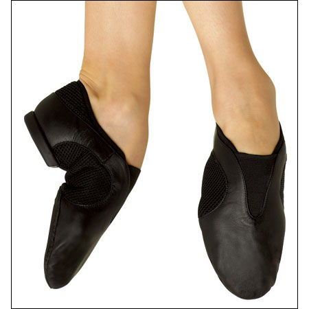Bloch "Flow" Jazz Shoe Style #: S0431L. Bloch®'s "Flow" slip-on jazz shoe features a fully breathable mesh upper, which works in harmony with soft full grain leather to provide the dancer with a combination of comfort, function and aesthetic. Other features include a mesh arch for perfect fit and foot aeration and air-punched insoles.