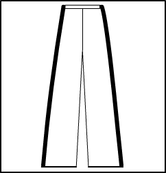 Wide Leg Jazz Pant with Stripe Style #: ST326-ST826. Wide Leg Jazz Pant. Your fabric/color choice with a Black side Stripe.