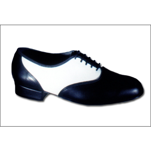 Men's Swing Shoe Style #: "Swing" By Freed Of London. Black and White leather combo. Leather upper with leather lining. Buffed resin sole which is ideal for turns.