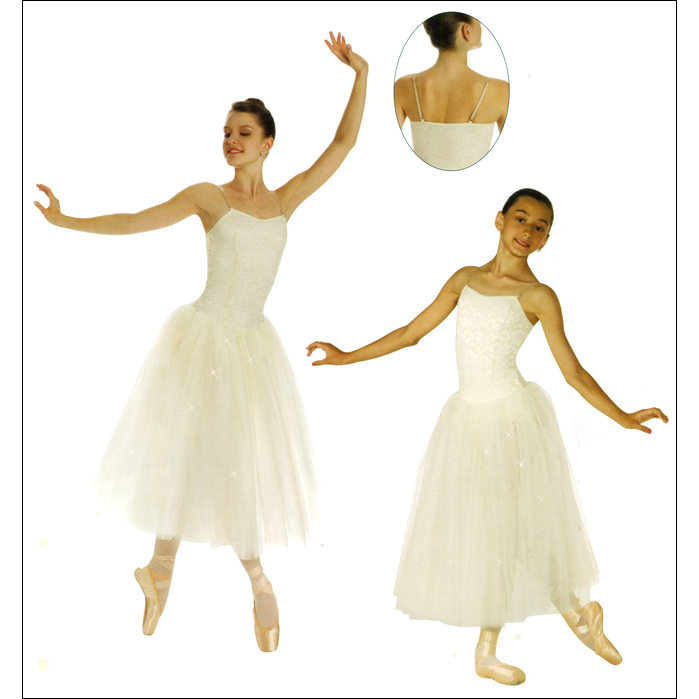 Sweetheart Neck Ivory Ballet Tutu Style #: T5181. Sweetheart neck ivory ballet tutu dress has a flattering princess seam body, adjustable, detachable ivory or suntan shoulder strap option and features a supportive lace covered bodice.
<br>
<b>Limited availability. Please allow 2-3 weeks for shipping. If unable to wait please call to check available stock.ITEM IS FINAL SALE<b/>