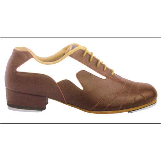 Sansha "BROADWAY" Tap Shoe Style #: TA87. <li> Full leather bi-color tap shoe.<br>
<li> Hand stitched leather sole. <br>
<li> Stacked leather heel.