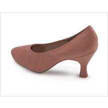 Freed -Classic Competition Pump. Style #: 6675. (Freed Of London Style # 6675).
This classic court shoe features an elasticized vamp that gives you a secure, streamline fit. With an almond toe shape, this shoe has a 2 1/2 Inch contoured heel, a non-slip suede sole and a cushioned insole and arch support. Available in leather or satin. Allow 2 weeks for shipping.