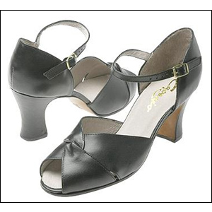 Capezio "Cabaret" Professional Character Shoe Style #: CABARET. Sleek open toe sandal. Classic ankle strap. Signature knot across the top of the toes. Full grain leather upper. Leather sole and top lift. Fully leather lined. Cushioned suede socklining. Extra sturdy full breasted 2-3/4 inch heel for professional quality support.

*** Allow 4-6 Weeks Shipping On Gold Color ***
*** Did you know? This shoe can also be made in variety of other leather and satin colors. $50.00 additional charge. Call for details ***