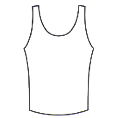 Mens Tank Top Style #: MDBT394. Mens tank top.scoop neck and back.Waist length.Refer to our Made-To-Order category for more syles and colors in mens tops.
