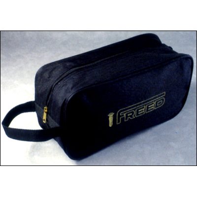 Shoe Bag Style #: "S-Bag". Shoe-Bag by "Freed Of London". Zipper top."Freed" printed logo. 12"x6"x4"deep.